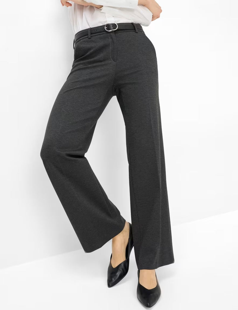 Maine Grey Jersey Wide Leg Trousers | Brax