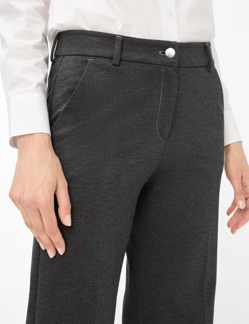 Maine Grey Jersey Wide Leg Trousers | Brax