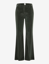 Maine Forest Green Velvet Wide Leg Trousers | Brax