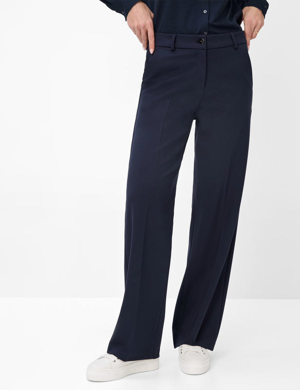 Maine Navy Jersey Wide Leg Trousers | Brax