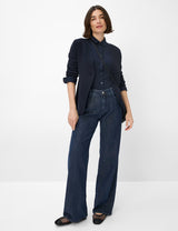 Maine Clean Dark Blue Denim Wide Leg Jeans | Brax