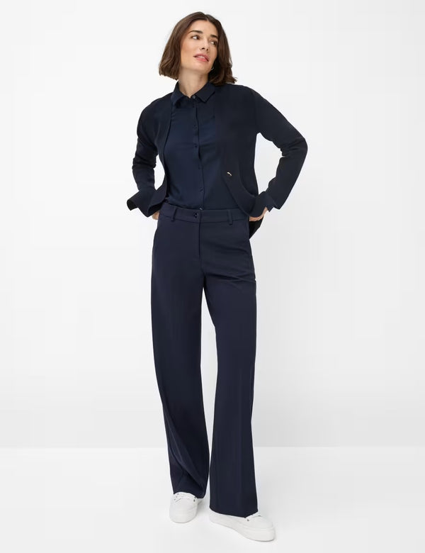 Maine Navy Jersey Wide Leg Trousers | Brax