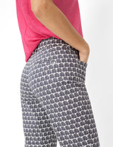 Mara S Navy Patterned Chino Trousers | Brax