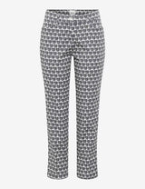 Mara S Navy Patterned Chino Trousers | Brax