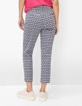 Mara S Navy Patterned Chino Trousers | Brax
