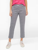 Mara S Navy Patterned Chino Trousers | Brax