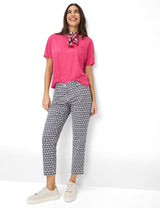 Mara S Navy Patterned Chino Trousers | Brax