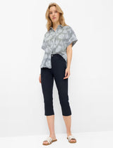 Mary C Cropped Navy Trousers | Brax