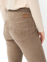 Pamina Taupe Corduroy Pull-On Trousers | Brax