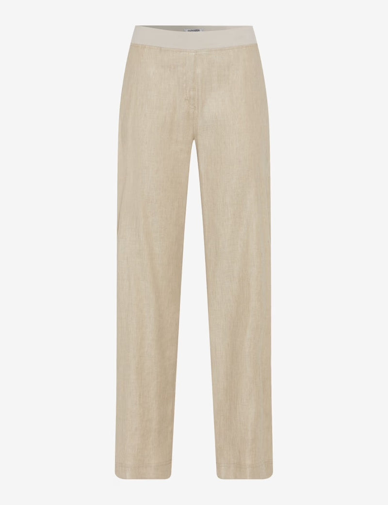Pam Flared Wide Leg Pull On Linen Trousers | Brax