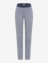 Pamina Striped Blue Pull-On Jeans | Brax