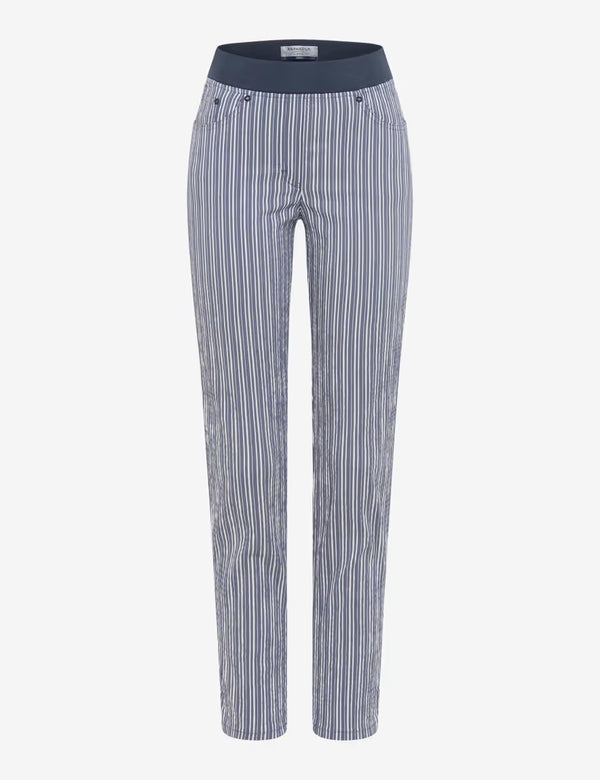 Pamina Striped Blue Pull-On Jeans | Brax