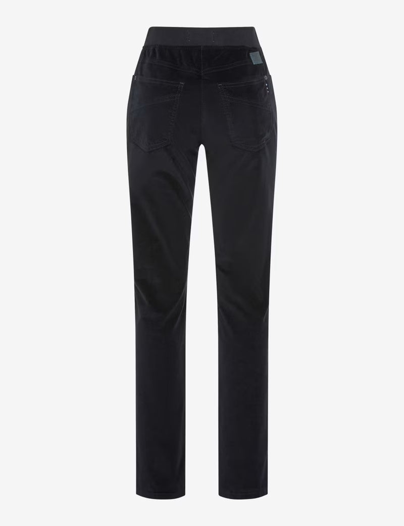 Pamina Navy Corduroy Pull-On Trousers | Brax