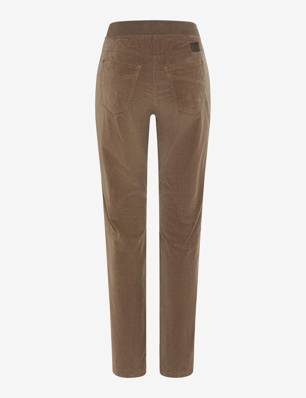 Pamina Taupe Corduroy Pull-On Trousers | Brax