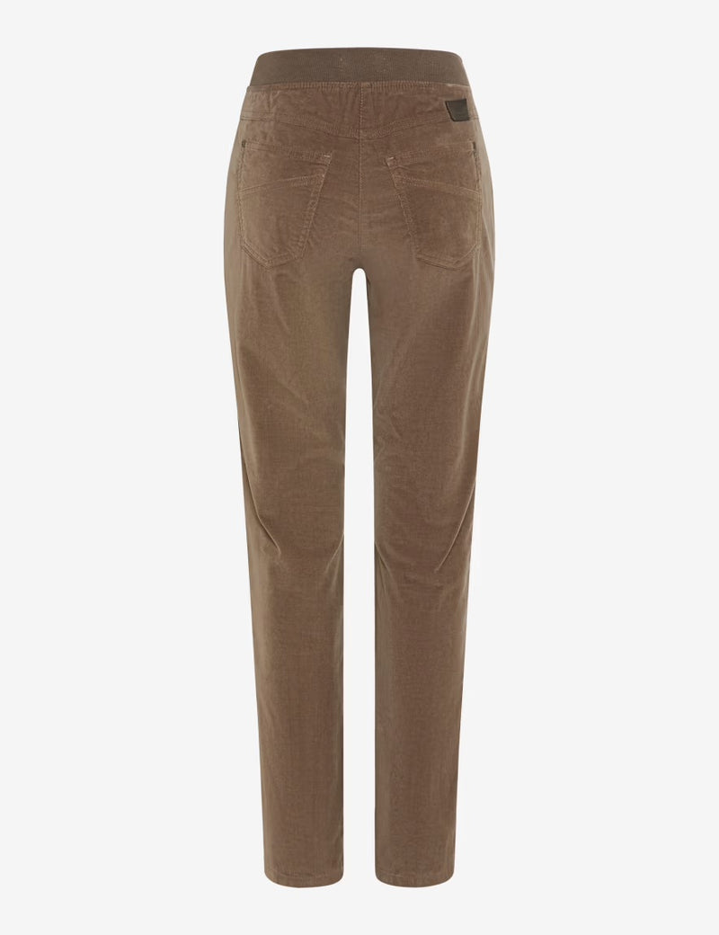 Pamina Taupe Corduroy Pull-On Trousers | Brax