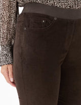 Pamina Brown Velvet Pull-On Trousers | Brax