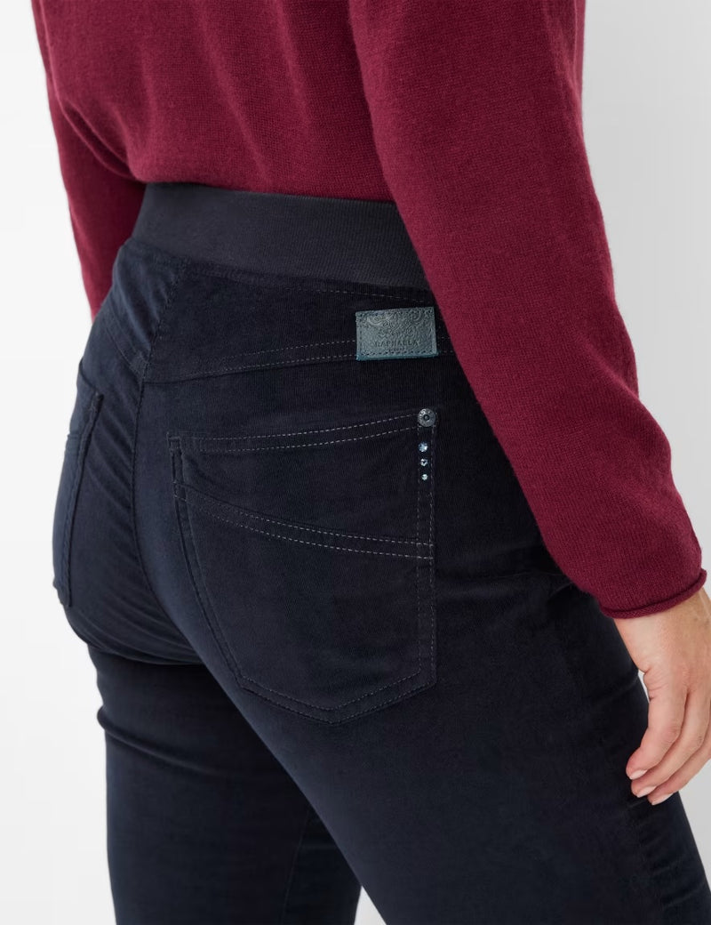 Pamina Navy Corduroy Pull-On Trousers | Brax