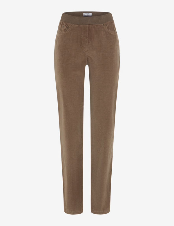 Pamina Taupe Corduroy Pull-On Trousers | Brax