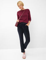 Pamina Navy Corduroy Pull-On Trousers | Brax