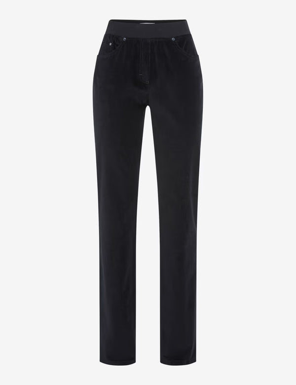 Pamina Navy Corduroy Pull-On Trousers | Brax