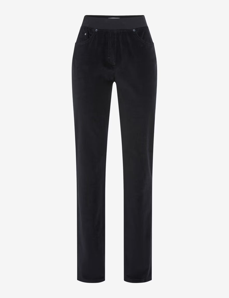 Pamina Navy Corduroy Pull-On Trousers | Brax