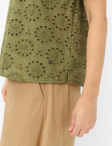 Vera Olive Broderie Anglaise Blouse | Brax