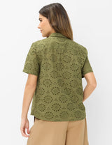 Vera Olive Broderie Anglaise Blouse | Brax