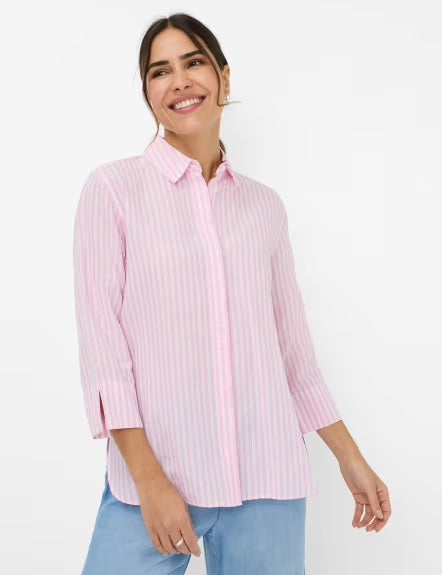 Vicki Rose Quartz Striped Linen Shirt | Brax