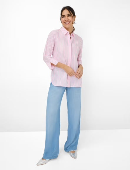 Vicki Rose Quartz Striped Linen Shirt | Brax