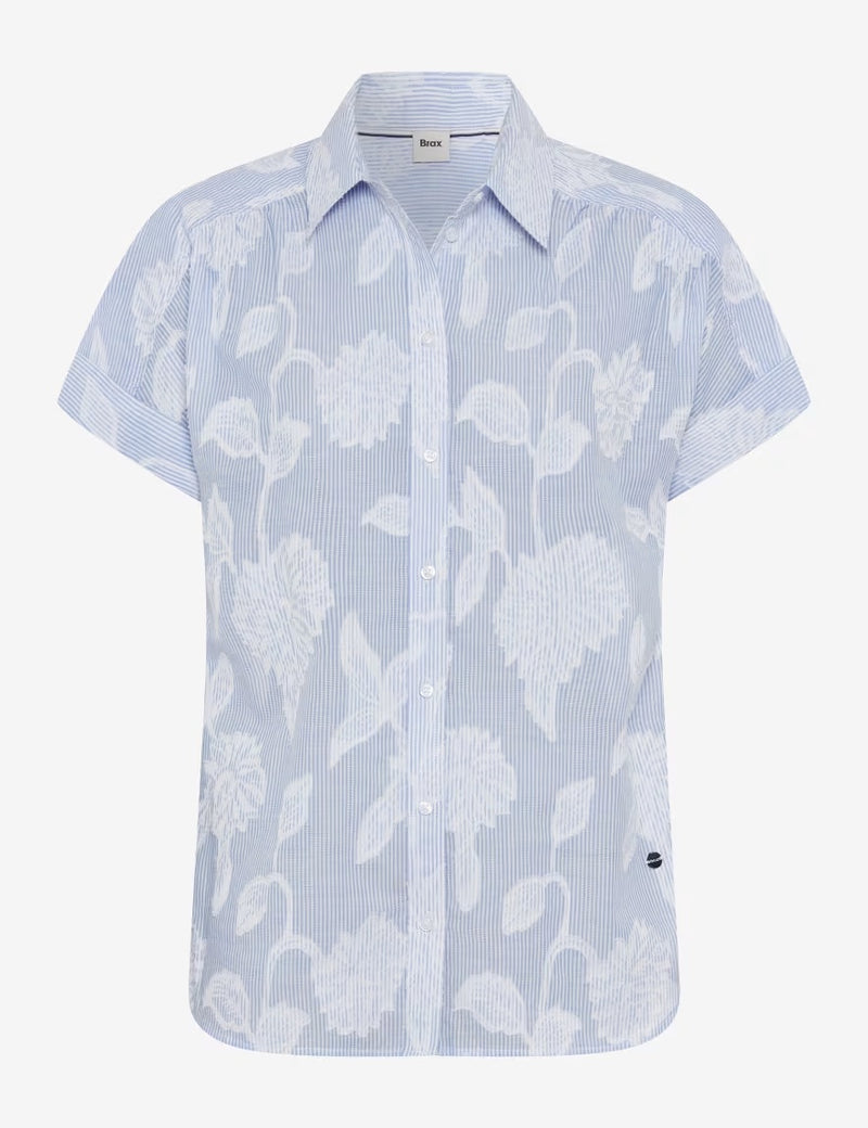 Viv Blue Splash Short Sleeve Shirt | Brax
