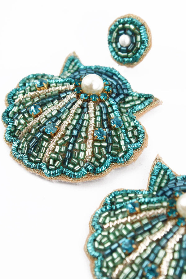 BLUE SHELL EARRINGS