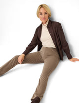 Pamina Taupe Corduroy Pull-On Trousers | Brax