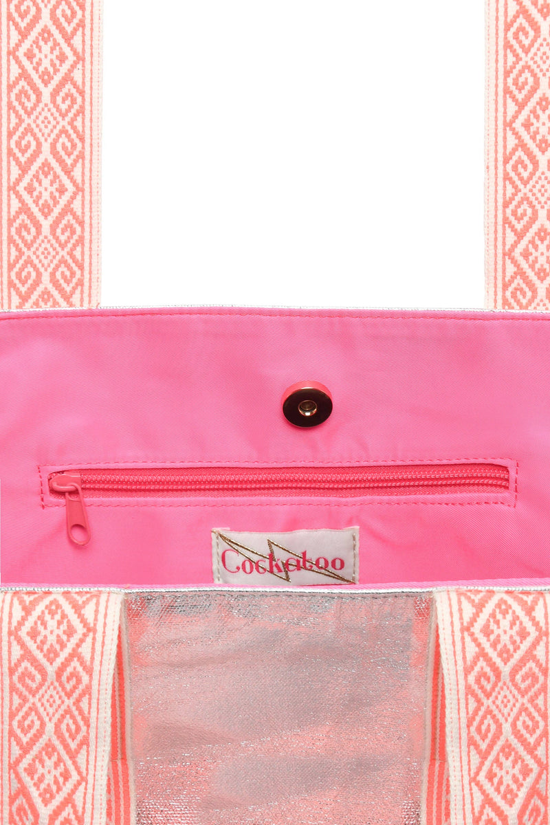 SHEENY SILVER BEACH BAG