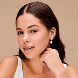 18k Gold Plated Shell & Pearl Drop Earrings | Orelia Jewellery