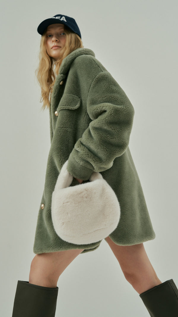 KEETY Faux-Fur Ivory Bag | Molliolli