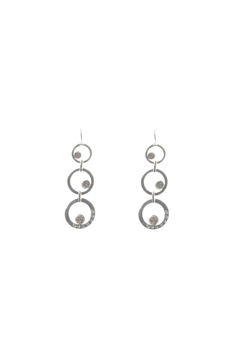 3 Circle Drop Earring With Crystals