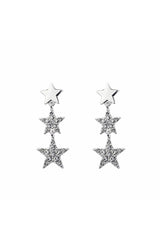 Three drop Star Star Earring with Crystal Stone
