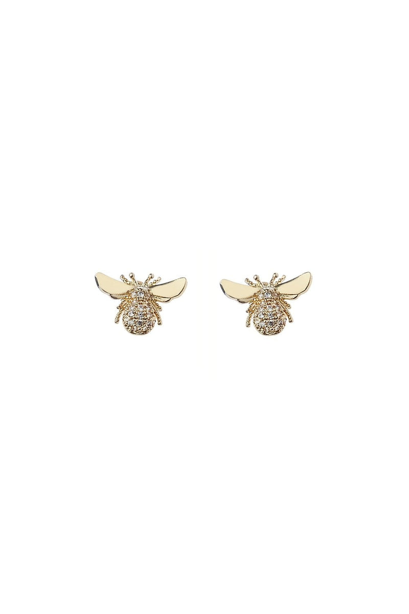 Bee Earring With Crystal Rhinestones