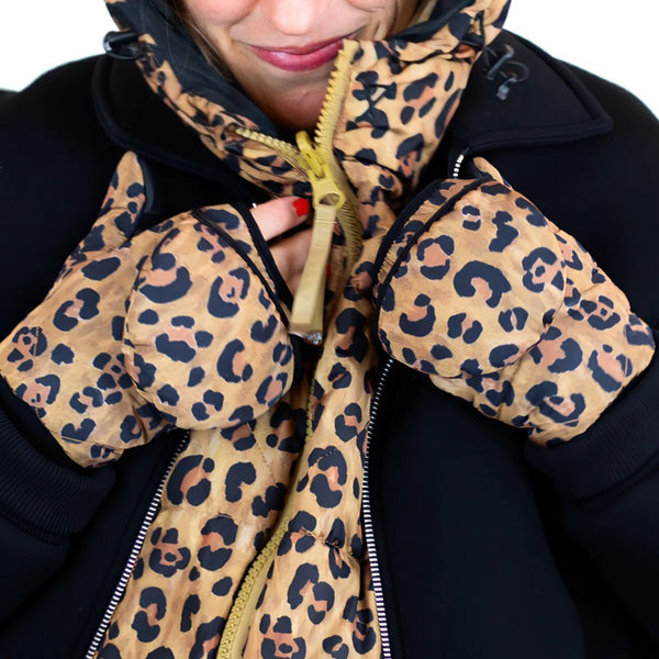 Leopard Convertible Mittens | Fudoon