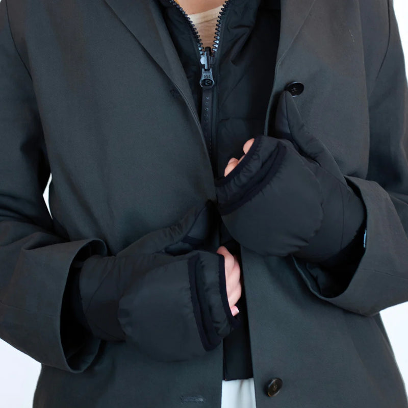 Black Convertible Mittens | Fudoon