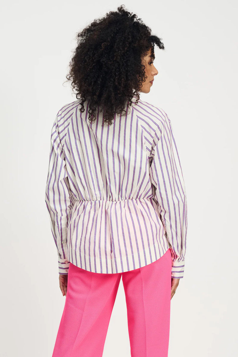 Striped Poplin Cream Blouse | POM Amsterdam