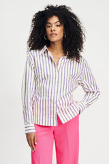 Striped Poplin Cream Blouse | POM Amsterdam