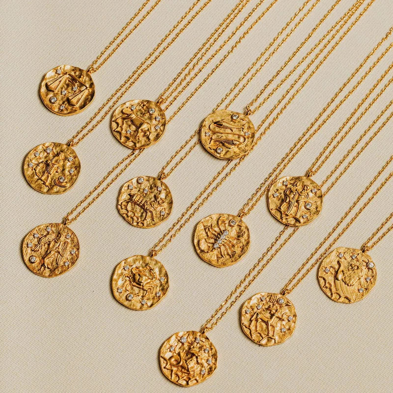 18k Gold Plated Zodiac Necklace | Orelia Jewellery