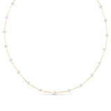 18k Gold Plated Pearl Stationed Chain Necklace | Orelia Jewellery