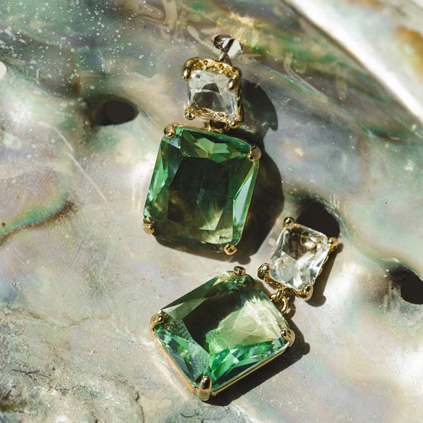 Statement Crystal Double Drop Earrings | Orelia Jewellery