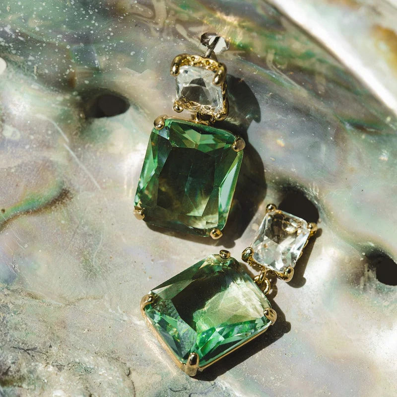 Statement Crystal Double Drop Earrings | Orelia Jewellery