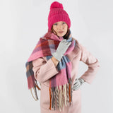 Check Scarf with Tassel Ends | Dents