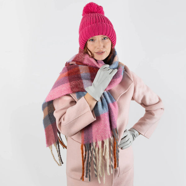 Check Scarf with Tassel Ends | Dents