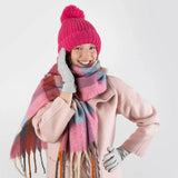 Check Scarf with Tassel Ends | Dents