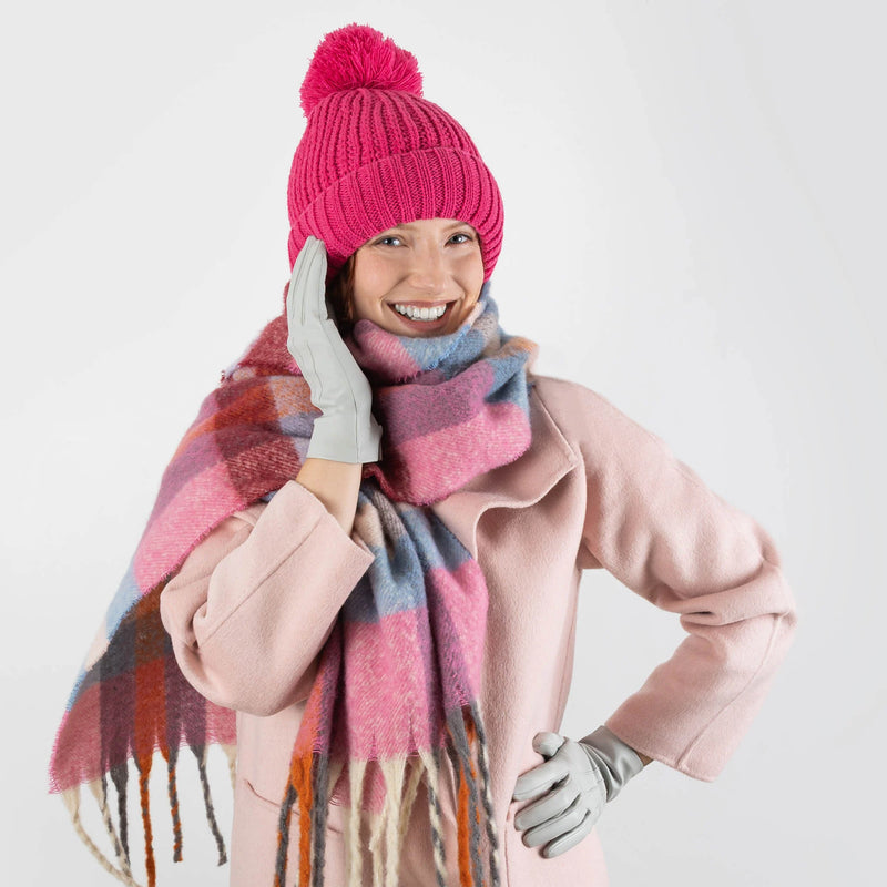 Check Scarf with Tassel Ends | Dents